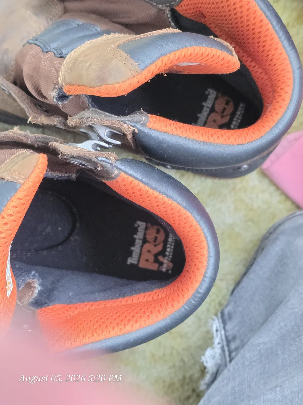 Timberland PRO Kids Brown & Orange Work-Style Sneakers